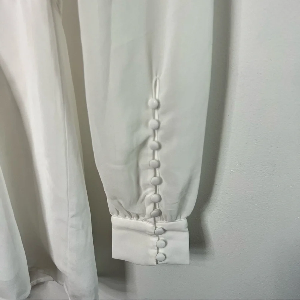 Lulu's Feeling Like a Dream White Chiffon Long Sleeve Romper - Picture 5 of 8